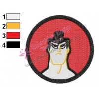 Samurai Jack Face Embroidery Design